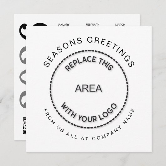 Logo 2026 Agenda QR-code Bedrijf Kerstmis Feestdagenkaart (Voorkant / Achterkant)