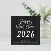 Logo 2026 Kalender QR Code Bedrijf Nieuwjaar Zwart Feestdagenkaart (Staand voorkant)