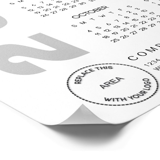 Logo 2026 Kalender QR Code Bedrijfsnaam Poster (Hoek)