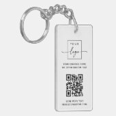 Logo 3 QR-codes, aangepast tekstwit of kleur Sleutelhanger (Voorkant Links)