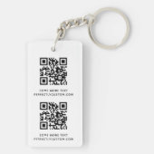 Logo 3 QR-codes, aangepast tekstwit of kleur Sleutelhanger (achterkant)