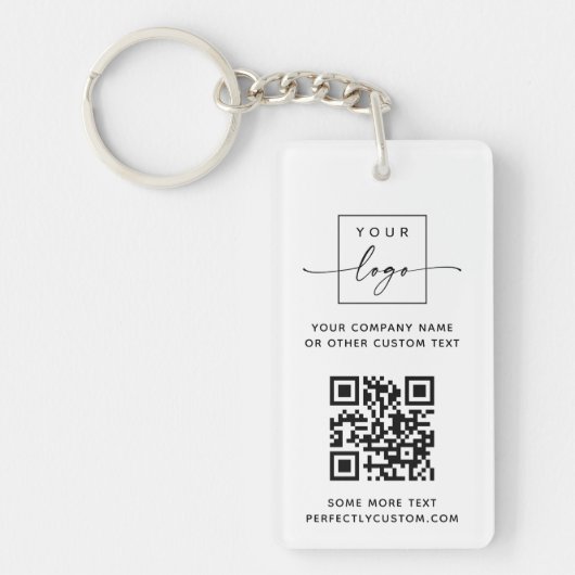 Logo 3 QR-codes, aangepast tekstwit of kleur Sleutelhanger (Voorkant)