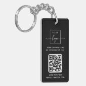 Logo 3 QR-codes aangepaste tekst zwart of kleur Sleutelhanger (Voorkant Links)