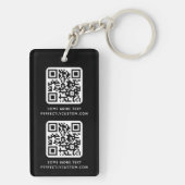Logo 3 QR-codes aangepaste tekst zwart of kleur Sleutelhanger (achterkant)