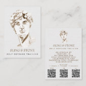 *~* Logo 3 QR - Mythologie DAVID AP45 Griekse God Visitekaartje (Voorkant / Achterkant)