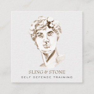 *~* Logo 3 QR - Mythologie Griekse God AP45 DAVID Vierkante Visitekaartje