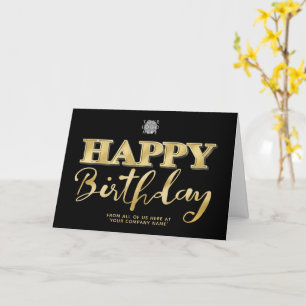 Logo 3d Gold Lettering Business Birthday Black Kaart