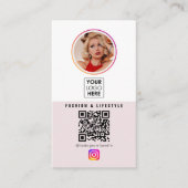 Logo 6 Foto Feed Grid Social Media QR Code Visitekaartje (Voorkant)