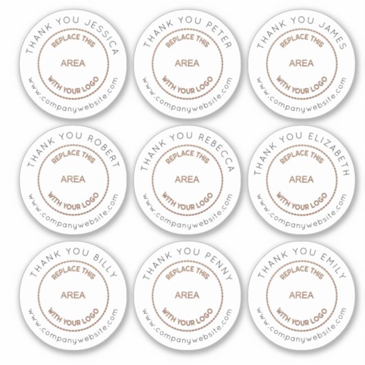 Logo 9 Bedankt van kleine individuele namen Person Sticker (Voorkant)