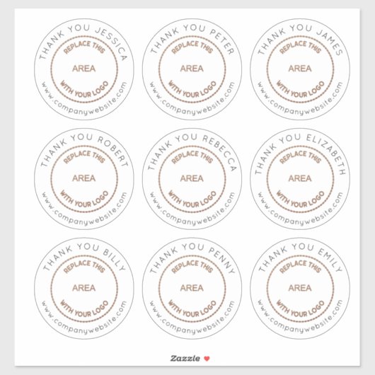 Logo 9 Grote persoonlijke Bedankt Personeelsdelega Sticker (Vel)