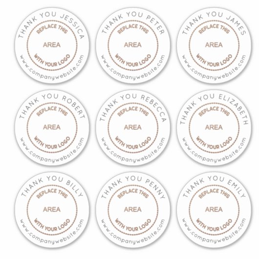 Logo 9 Grote persoonlijke Bedankt Personeelsdelega Sticker (Voorkant)