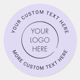 Logo Aangepast Zakelijk Marketing Merk Lavendel Ronde Sticker