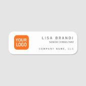 Logo Aangepaste bedrijfsnaam Naamplaatje (Voorkant)