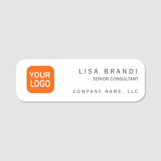 Logo Aangepaste bedrijfsnaam Naamplaatje (Voorkant)