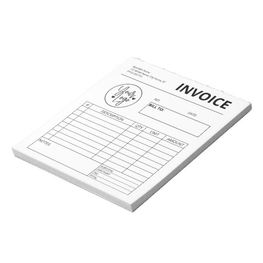 Logo Aangepaste factuur Notitieblok (Linkerzijde)