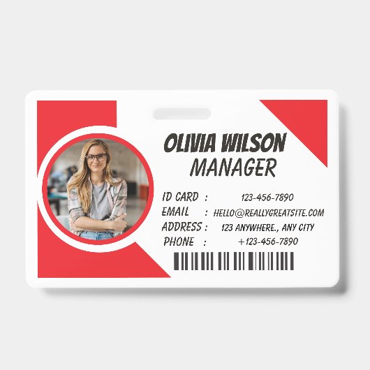 Logo Aangepaste Foto ID Kaart Badge Houder (Voorzijde)