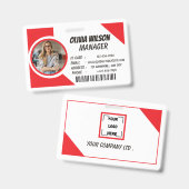 Logo Aangepaste Foto ID Kaart Badge Houder (Voor- en achterkant)
