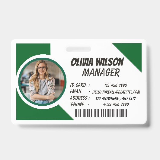 Logo aangepaste foto ID-kaart badgehouder Badge (Voorzijde)