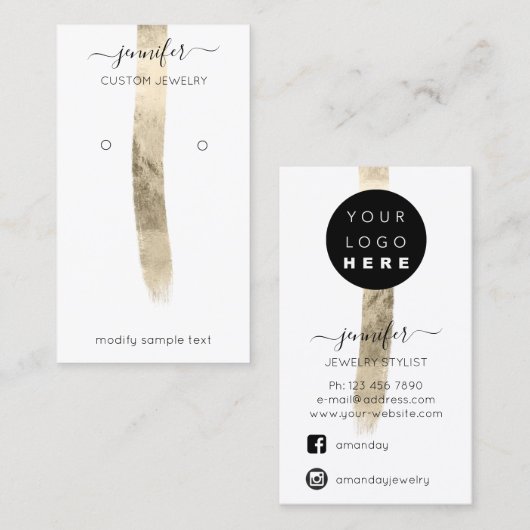 Logo aangepaste juwelenkaart voor sociale media Go Visitekaartje (Voorkant / Achterkant)