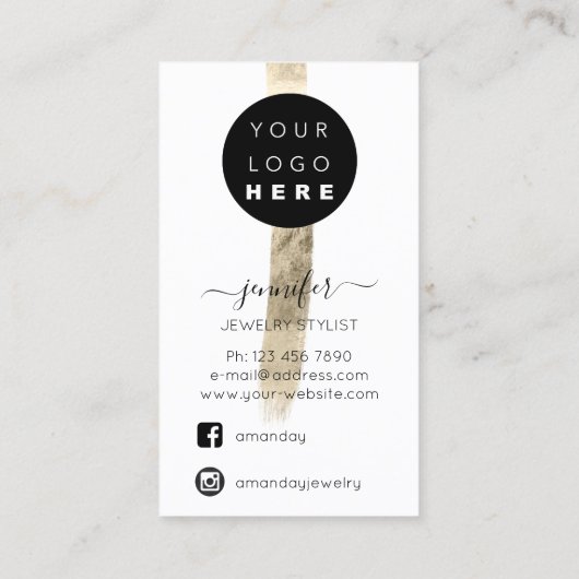Logo aangepaste juwelenkaart voor sociale media Go Visitekaartje (Achterkant)