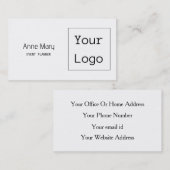 Logo Aangepaste kleur Tekst zwart wit Visitekaartje (Voorkant / Achterkant)