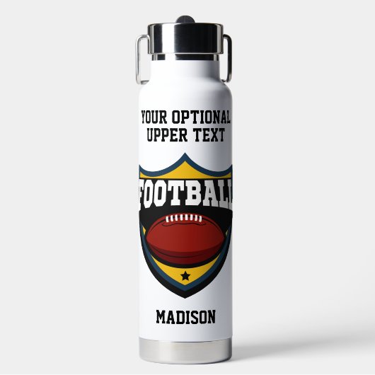 Logo Aangepaste naam en tekst Football Waterfles (Voorkant)