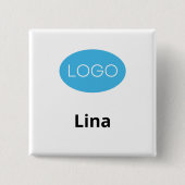 Logo Aangepaste naambadge Vierkante Button 5,1 Cm (Voorkant)