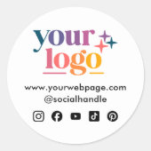 Logo Aangepaste Social Media Pictogrammen Sticker (Voorkant)