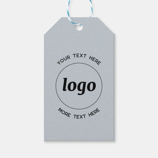 Logo Aangepaste tekst Blauw Bedrijfsprijs Product  Cadeaulabel (Voorkant)