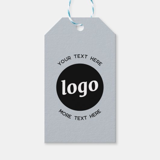 Logo Aangepaste tekst Blauw Bedrijfsprijs Product  Cadeaulabel (Voorkant)