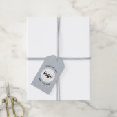 Logo Aangepaste tekst Blauw Bedrijfsprijs Product  Cadeaulabel (Met Touw)