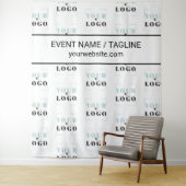 Logo Aangepaste tekst Half Drop Herhaling Witte Ac Wandkleed (In situ)