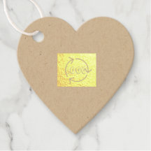 Logo Aangepaste Tekst Hart Goud Folie Favoriet Lab