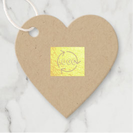 Logo Aangepaste Tekst Hart Goud Folie Favoriet Lab Bedankjes Labels