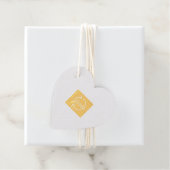 Logo Aangepaste Tekst Hart Goud Folie Favoriet Lab Bedankjes Labels (Met doos)