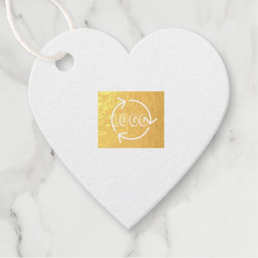 Logo Aangepaste Tekst Hart Goud Folie Favoriet Lab Bedankjes Labels (Voorkant)