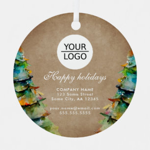 Logo Aangepaste Tekst Kerstboom Promotie Toevoegen Metalen Ornament