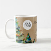 Logo Aangepaste tekst toevoegen Kerstbomen Promoti Koffiemok (Links)