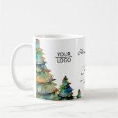 Logo Aangepaste tekst toevoegen Kerstbomen Promoti Koffiemok (Links)