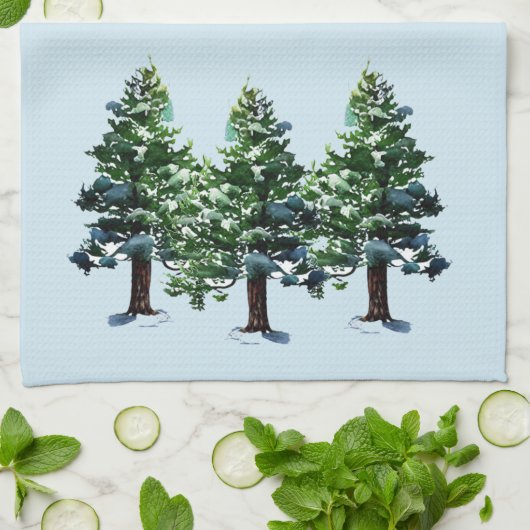 Logo Aangepaste tekst toevoegen Pine Tree Promotie Theedoek (Gevouwen)