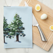 Logo Aangepaste tekst toevoegen Pine Tree Promotie Theedoek (Quarter Fold)