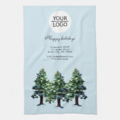 Logo Aangepaste tekst toevoegen Pine Tree Promotie Theedoek (Verticaal)