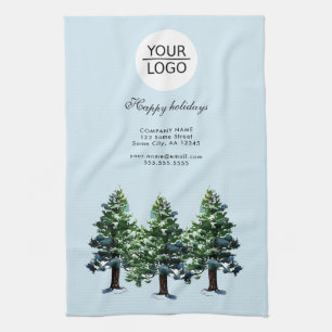 Logo Aangepaste tekst toevoegen Pine Tree Promotie Theedoek