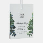 Logo Aangepaste tekst toevoegen Snow Winter Tree P Glas Ornament (Voorkant Rechts)
