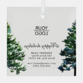 Logo Aangepaste tekst toevoegen Snow Winter Tree P Glas Ornament (Achterkant)