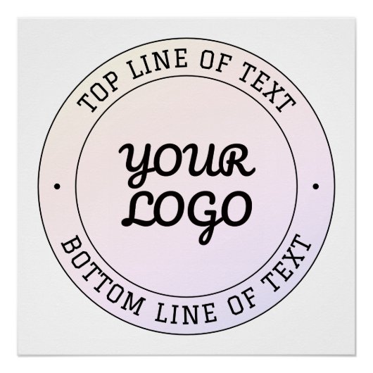 Logo & aangepaste tekst uploaden | Perzik Roze & P Perfect Poster (Voorkant)