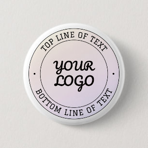 Logo & aangepaste tekst uploaden Perzik Roze & P Ronde Button 5,7 Cm