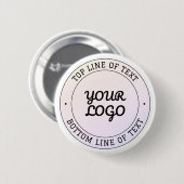 Logo & aangepaste tekst uploaden | Perzik Roze & P Ronde Button 5,7 Cm (Voorkant /achterkant)