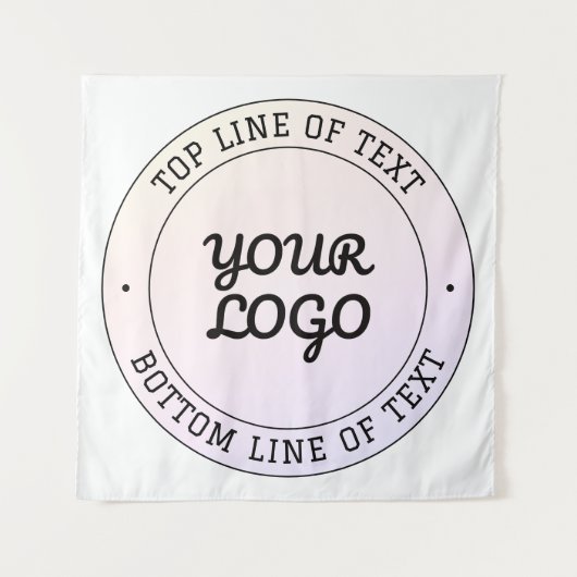 Logo & aangepaste tekst uploaden | Perzik Roze & P Wandkleed (Voorkant)