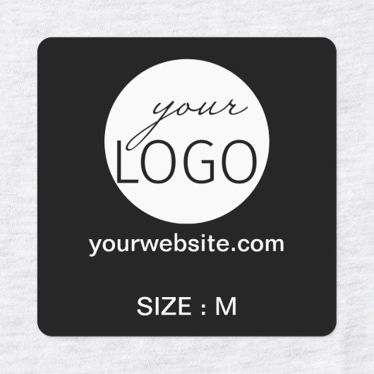 Logo Aangepaste tekst Website Grootte kleding kled Labels (Design 2)